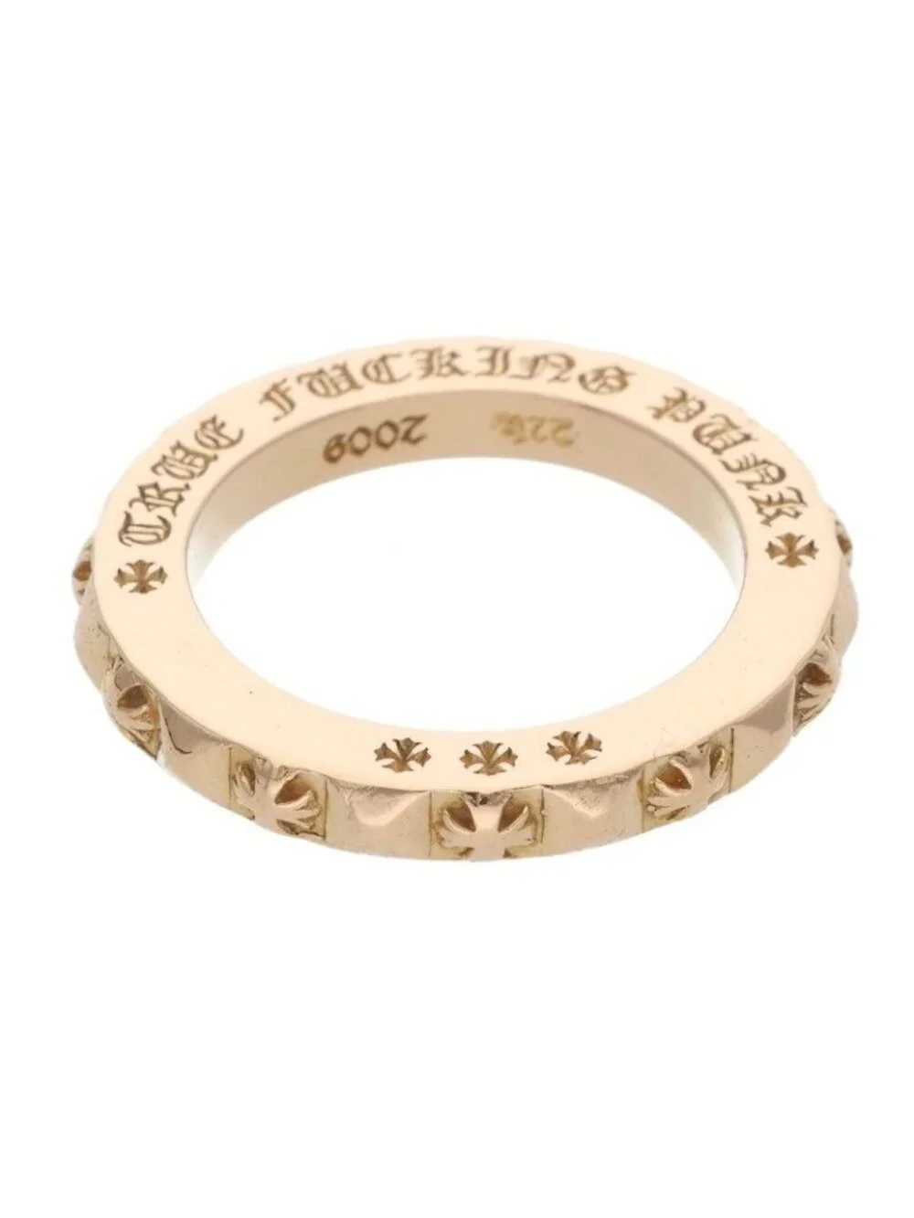 Chrome Hearts 22k Tfp Pnk Pls 22k True Punk Plus Gold Ring